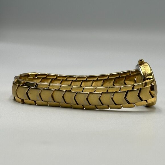 Elgin Watch Women Gold Tone Round 21MM Dial New Battery 7 Inch - Picture 12 of 15